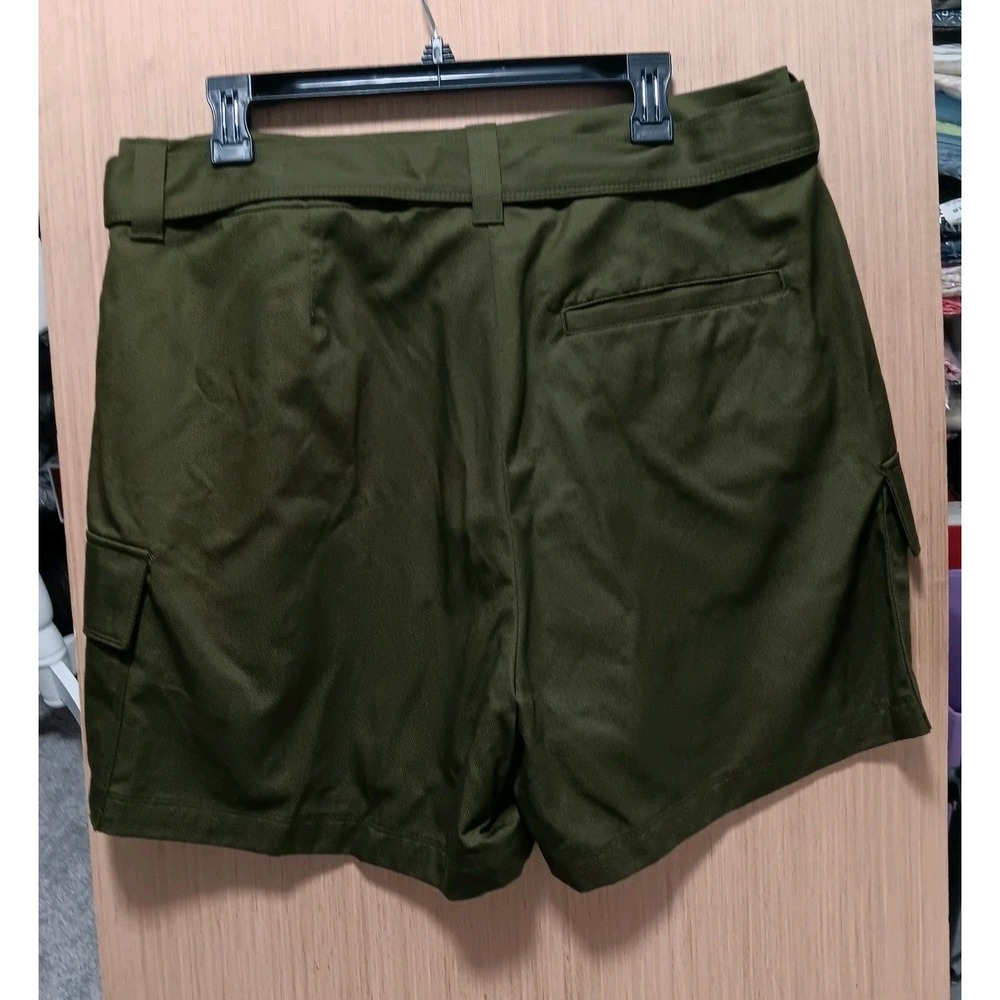 Old Navy Size‎ 16 Olive Green Ladies High-Waist Short  Cargo Belted - Picture 4 of 7